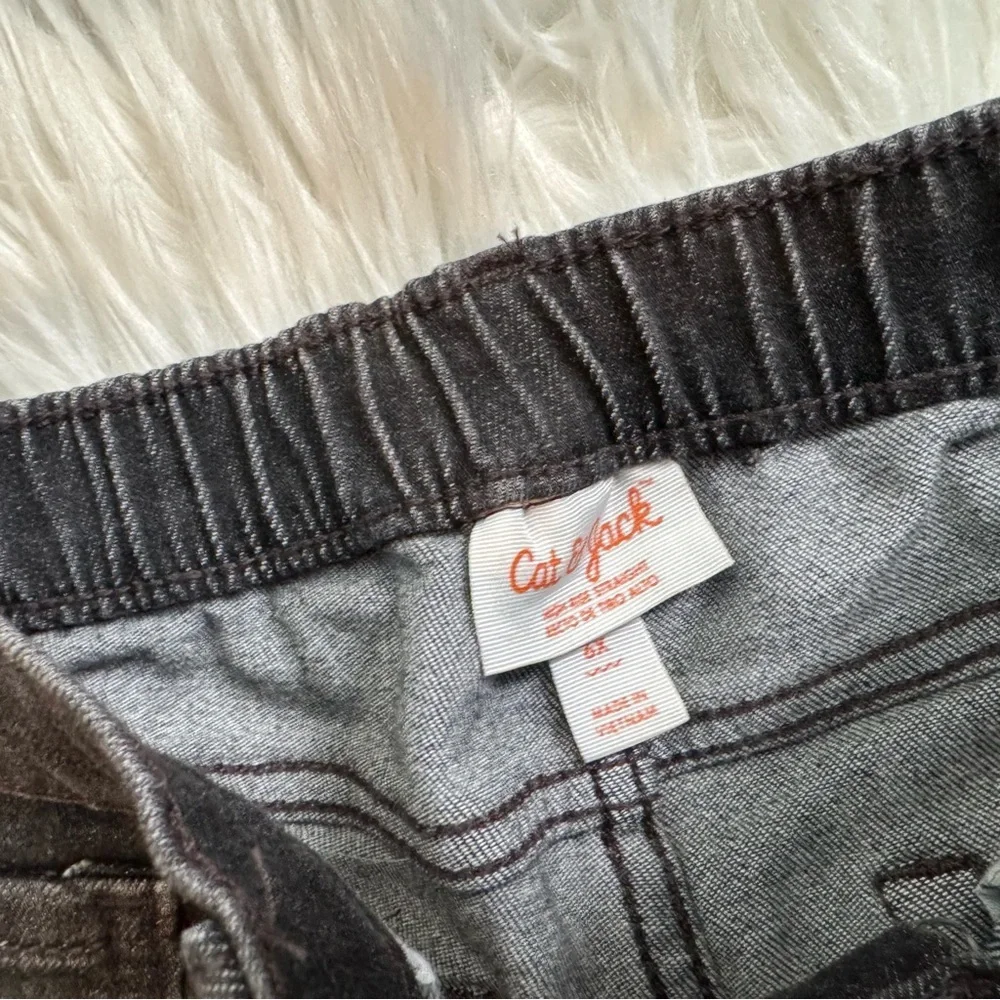 Cat & Jack Girls 6X Black High Rise Straight Stretch Jeans‎ NWT